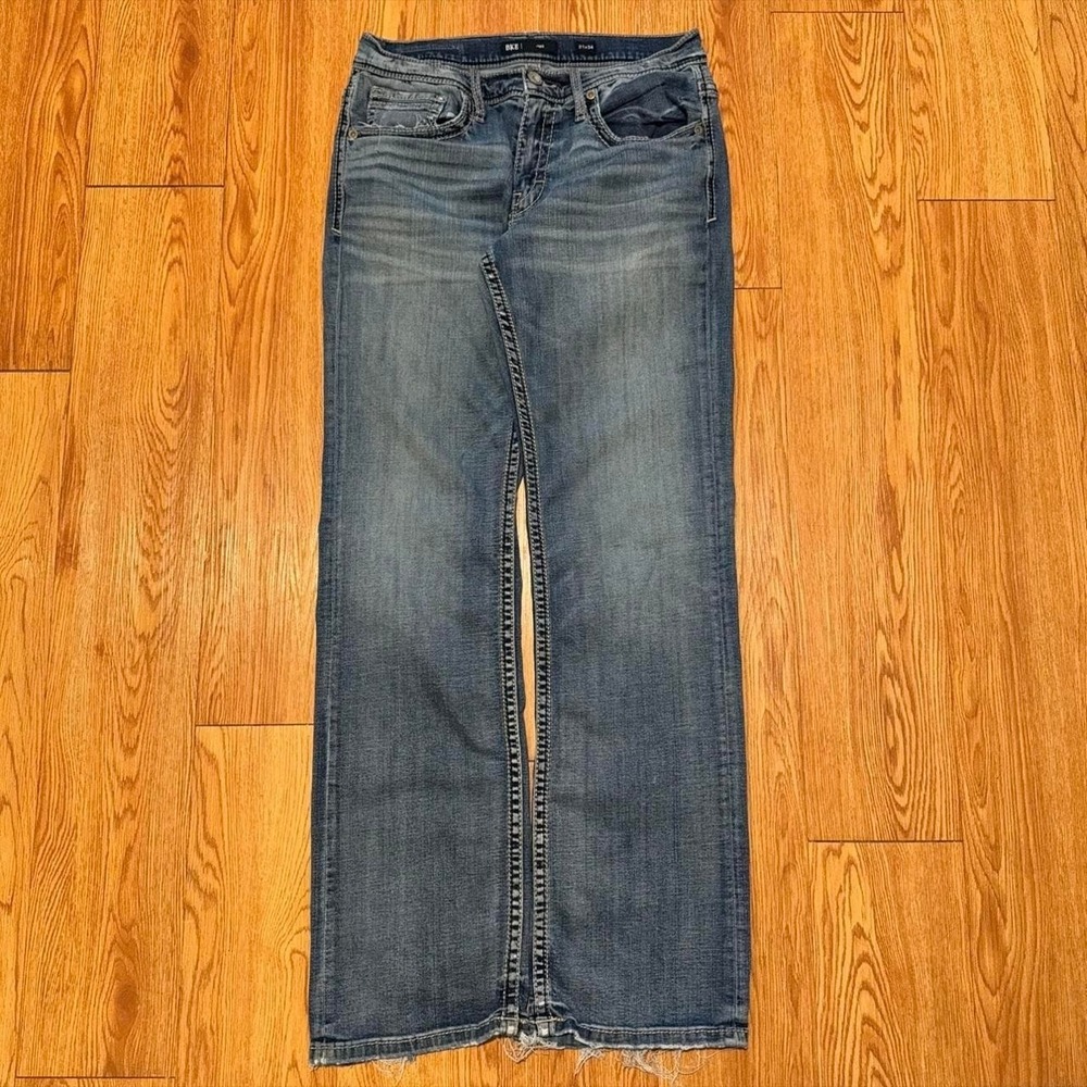 BKE Jake Men's Jeans Straight Blue Y2K Cowboy Measures 31x32